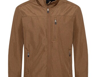 Men's Soft Shell Bonded Jacket-NJ650-COGNAC-BLACK
