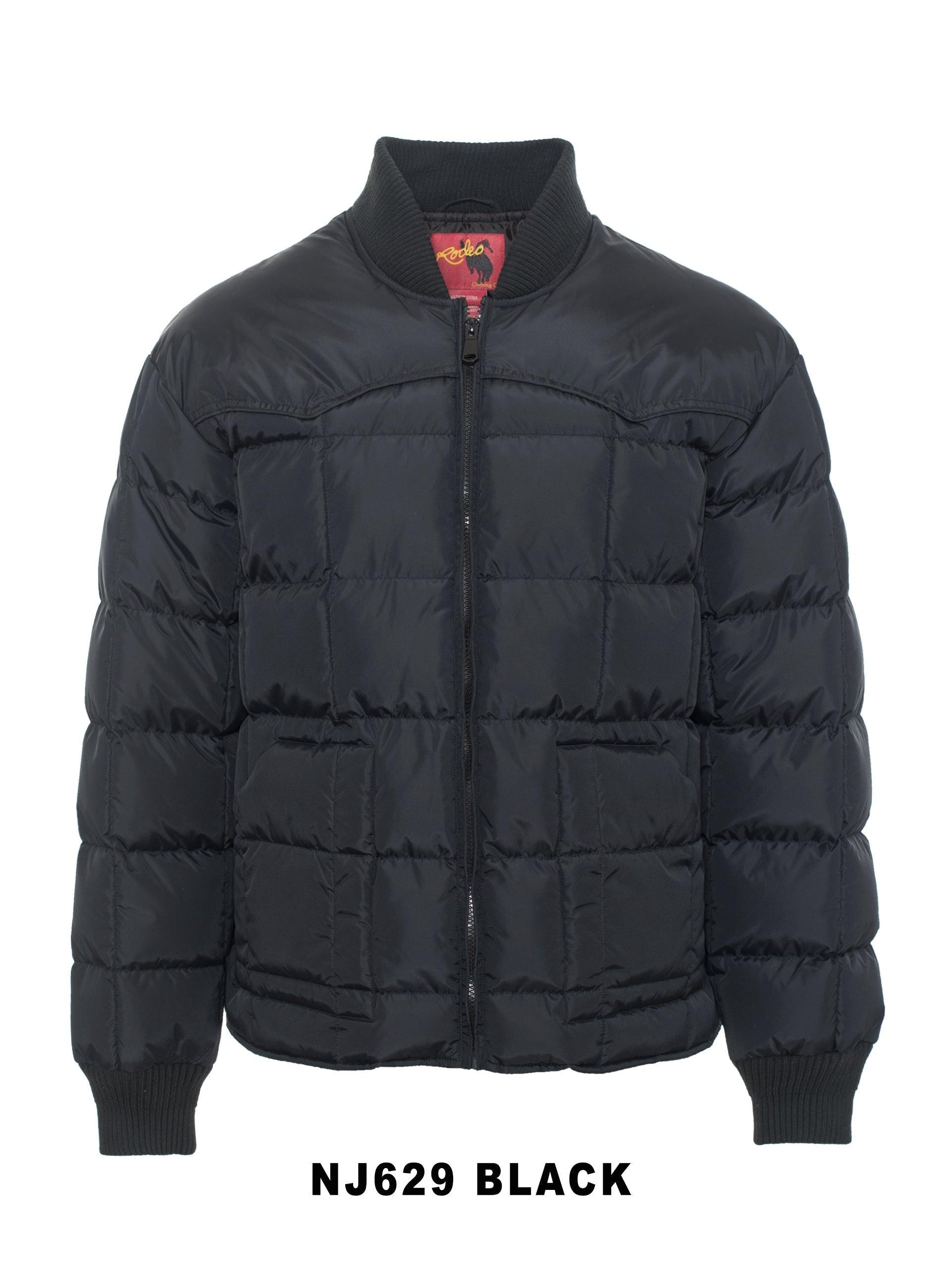 Men's Nylon Quilted Puffer Jacket With Embroidery-nj629/emb