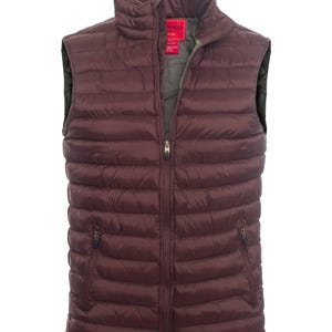 Men&#39;s Puffer Workwear/Streetwear Sleeveless Vest-NV640-BURG/GRY