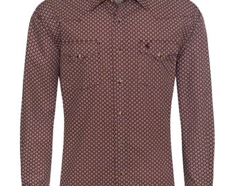 Men's Western Pearl Snap Print Shirt - PS100L-1083