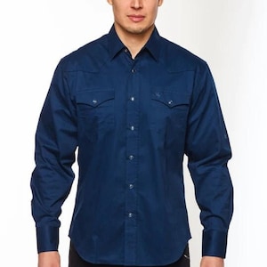 Western Fashion Men’s Cowboy Shirt, 100% Cotton Snap Button, Classic Ranch Western Wear