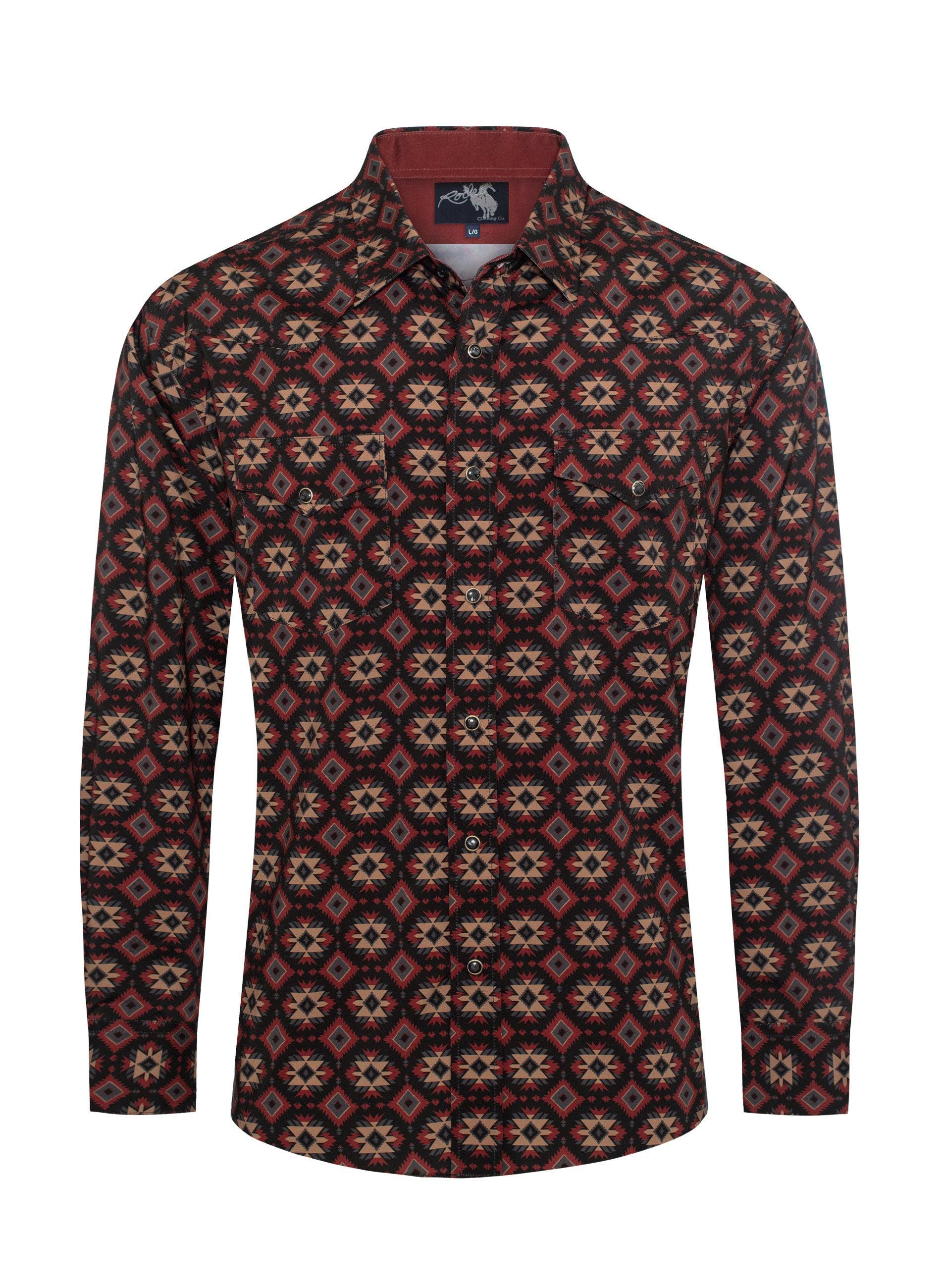 Chemise homme Western à boutons pression en perles