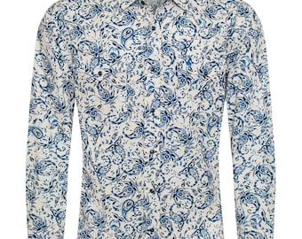 Men's Western Pearl Snap Print Shirt - PS100L-1079