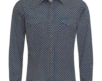 Men's Western Pearl Snap Print Shirt - PS100L-1073