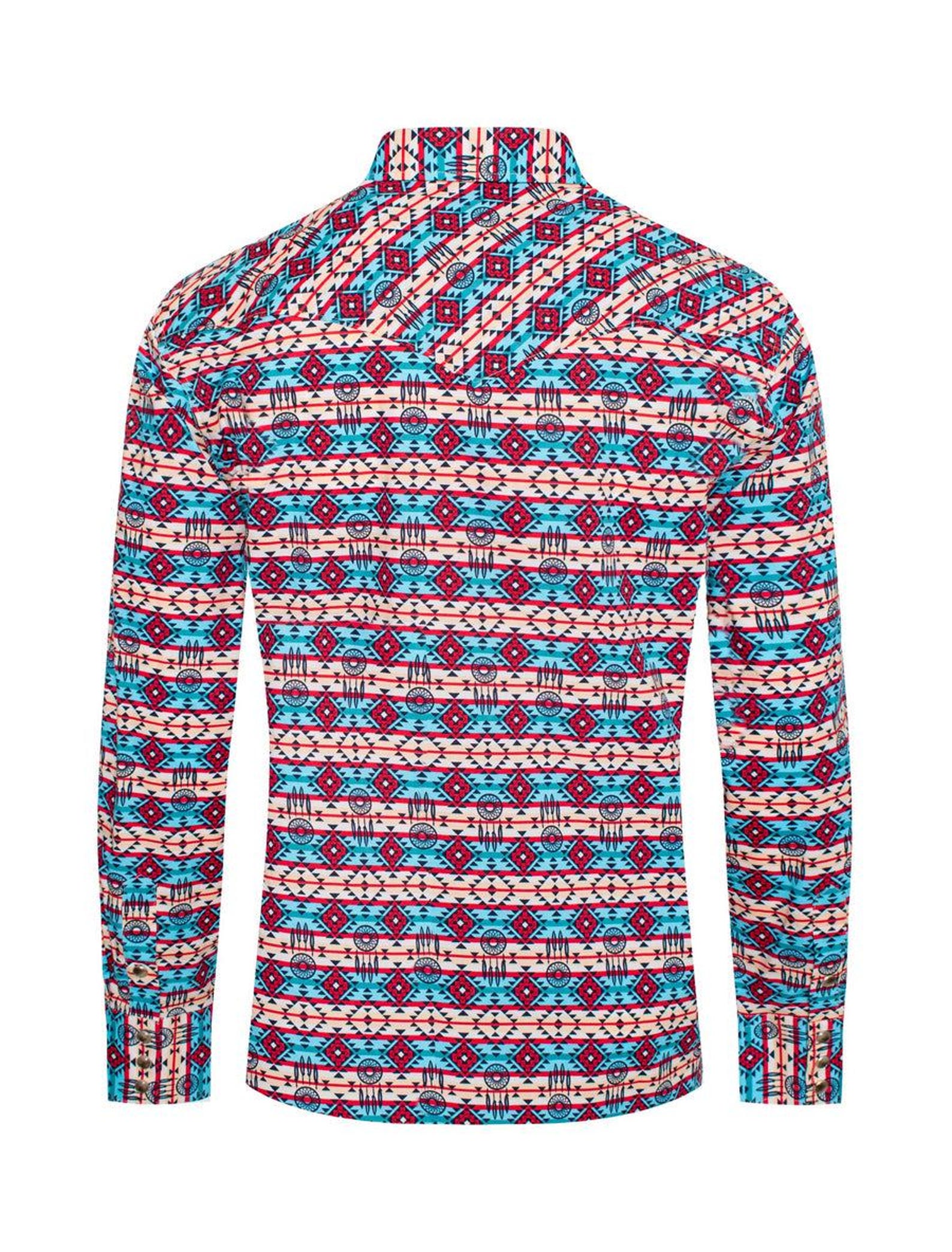Men's Western Pearl Snap Aztec Print Shirt - PS100L-184 - Etsy
