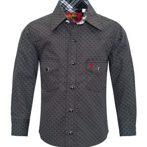 Camisa infantil com estampa de botões de pérolas Western-PS100K-147