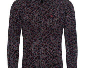 Men's Western Pearl Snap Print Shirt - PS100L-1077