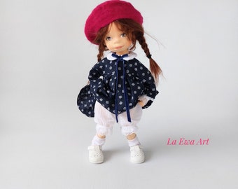 Muñeca Adele emociones, muñeca un vestido azul novy, ropa hecha a mano, regalo único, muñeca artesanal, muñeca de interior