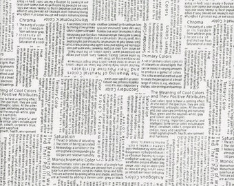 Black & White Newspaper Print Fabric: Color Theory Tutorial - Boho Modern