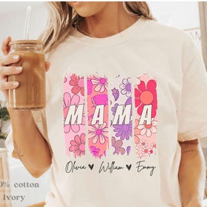 Personalized Mama Shirt With Kids Names, Mama Shirt, Mothers Day Gift For New Mom Shirt Custom Mama Shirt For Mom Personalized Mom Shirt