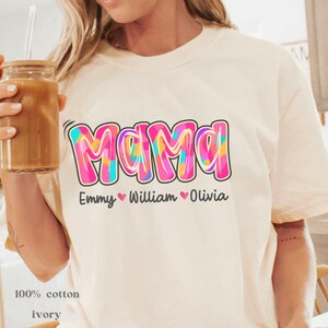 Personalized Mom Shirt With Kids Names, Mama Shirt Mothers Day Gift For New Mom Shirt Custom Mama Shirt For Mom Personalized Mama Shirt Gift