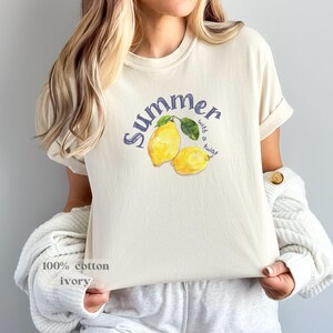Retro Summer Lemon T-shirt, Summer Comfort Color Shirts, Summer Vibe Shirts, Beach T-shirt for Women, Lemon Lover Tee Gift, Amalfi Coast Tee