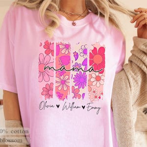 Personalized Mom Shirt With Kids Names, Mama Shirt Mothers Day Gift For New Mom Shirt Custom Mama Shirt For Mom Personalized Mama Shirt Gift