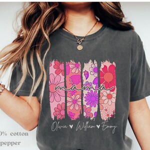 Personalized Mom Shirt With Kids Names, Mama Shirt Mothers Day Gift For New Mom Shirt Custom Mama Shirt For Mom Personalized Mama Shirt Gift