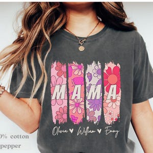 Personalized Mama Shirt With Kids Names, Mama Shirt, Mothers Day Gift For New Mom Shirt Custom Mama Shirt For Mom Personalized Mom Shirt