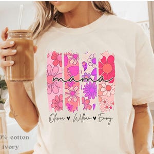 Personalized Mom Shirt With Kids Names, Mama Shirt Mothers Day Gift For New Mom Shirt Custom Mama Shirt For Mom Personalized Mama Shirt Gift
