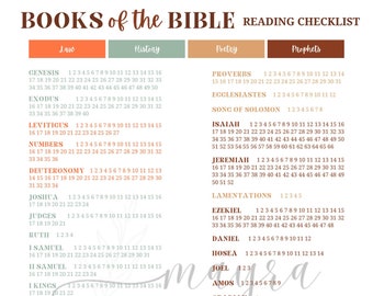 Books of the Bible Reading Checklist, Bible Devotion Aide (Digital PDF)