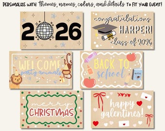 Handpainted Custom Banner, Butcher Paper Sign, Personalized Celebration, Party Decor Backdrop, Wall Hanging (24x24", 24x36", 24x48")