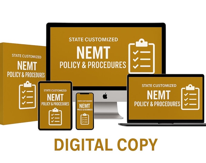 Featured listing image: Editable NEMT Policy & Procedures Manual | Digital Download | Non-Emergency Medical Transportation Template | State Customizable Policy Guid