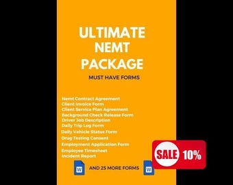 Streamline Your NEMT Operations with Our 36 Word Forms Package for Ultimate Efficiency and Compliance! Best Solution for Non-Emergency