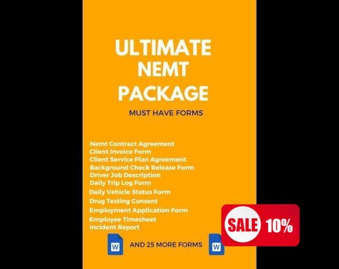 Featured listing image: Streamline Your NEMT Operations with Our 36 Word Forms Package for Ultimate Efficiency and Compliance! Best Solution for Non-Emergency
