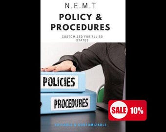 Comprehensive NEMT Policy & Procedure Manual - Safety Focused Guide for Non-Emergency Medical Transportation Services - Editable Forms