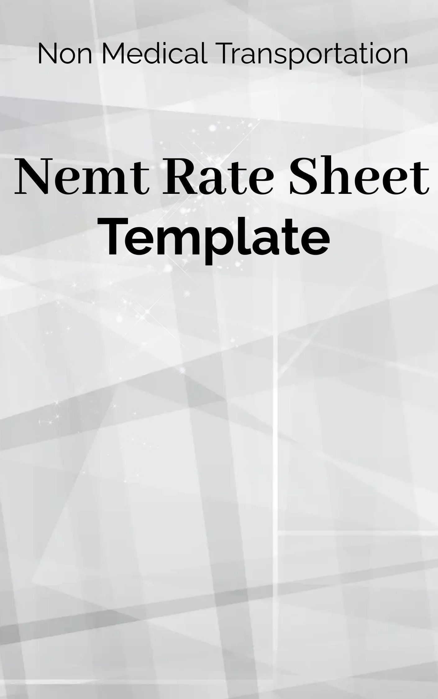 Nemt Rate Increase Proposal Template/nemt Rate Sheet/non Medical