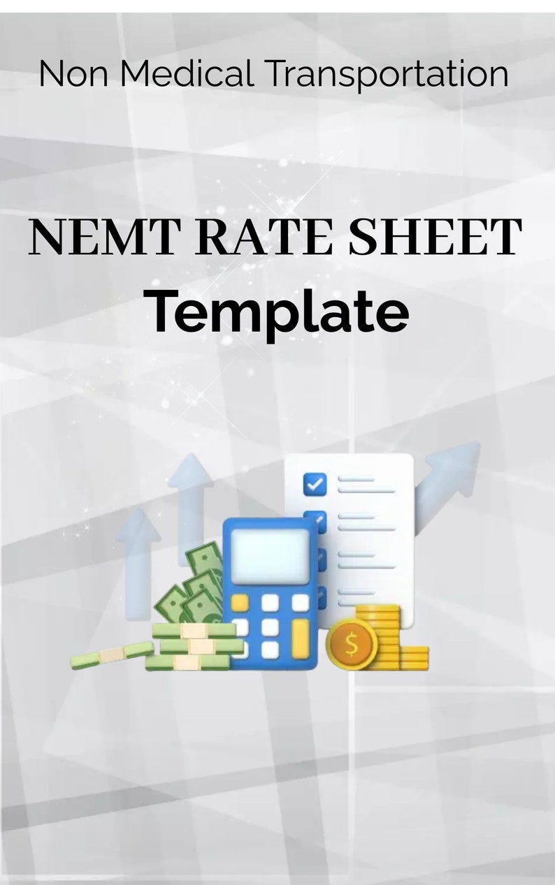 NEMT Rate Sheet Template: Non-medical Transportation Business - Etsy