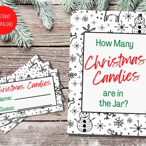 Guess How Many Christmas Candies, Christmas Games, Christmas Party Games, Christmas Guessing Games