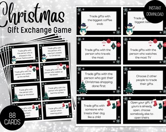 Christmas Gift Exchange Game, White Elephant Game, Gift Exchange Cards, Printable Christmas Game, Holiday Game