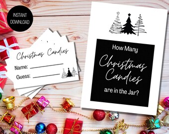 Guess How Many Christmas Candies, Christmas Games, Christmas Party Games, Christmas Guessing Games
