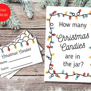 Guess How Many Christmas Candies, Christmas Games, Christmas Party Games, Christmas Guessing Games