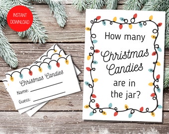 Guess How Many Christmas Candies, Christmas Games, Christmas Party Games, Christmas Guessing Games