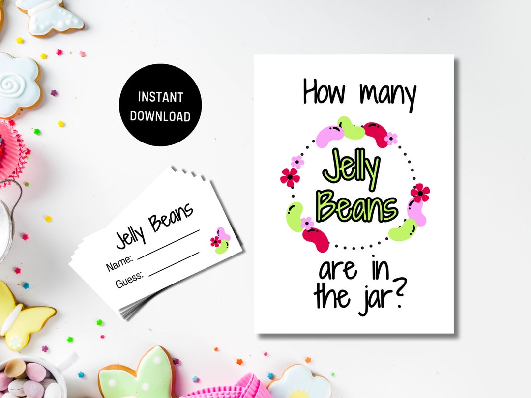 Jelly Beans Guessing Game, Guess How Many Jelly Beans Game, Easter