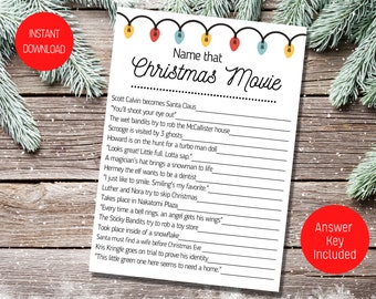 Name the Christmas Movie, Christmas Party Games, Holiday Party Games, Pintable Party Games, Guessing Games
