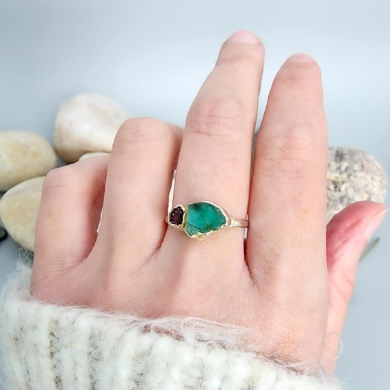 Etsy raw shop stone ring
