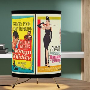 Home Decor, Lamp of 4 Audrey Hepburn Movie Posters, Classics, Collector, Bedroom, Craft Room