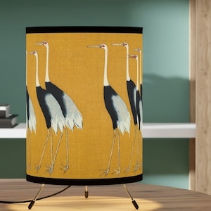 Tripod Lamp of Red Crown Cranes, Japanese artwork by Ogata Korin, Classic style