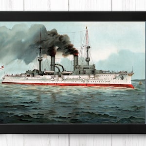The Prince Bismarck, Vintage Ship Print, A4 - Single Print M025 - INSTANT DOWNLOAD