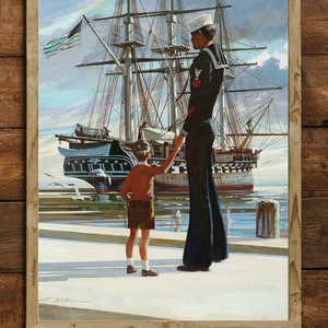 Heritage – US Navy Recruiting Poster (1959), Vintage Ship Print, A4 - Single Print M004 - INSTANT DOWNLOAD