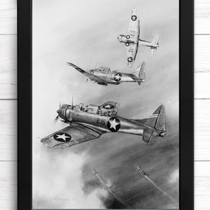 Douglas Dauntless scout dive bomber airplane, Vintage Aircraft Print, A4 - Single Print AP10 - INSTANT DOWNLOAD