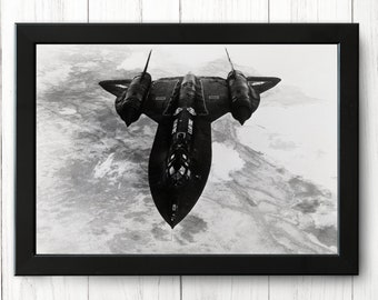 Lockheed SR-71 Blackbird en vuelo, Vintage Aircraft Print, A4 - Impresión única AP4 - DESCARGA INSTANTE