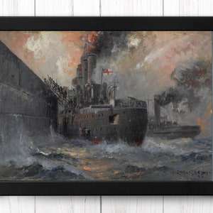 Storming the port, Vintage Ship Print, A4 - Single Print M027 - INSTANT DOWNLOAD