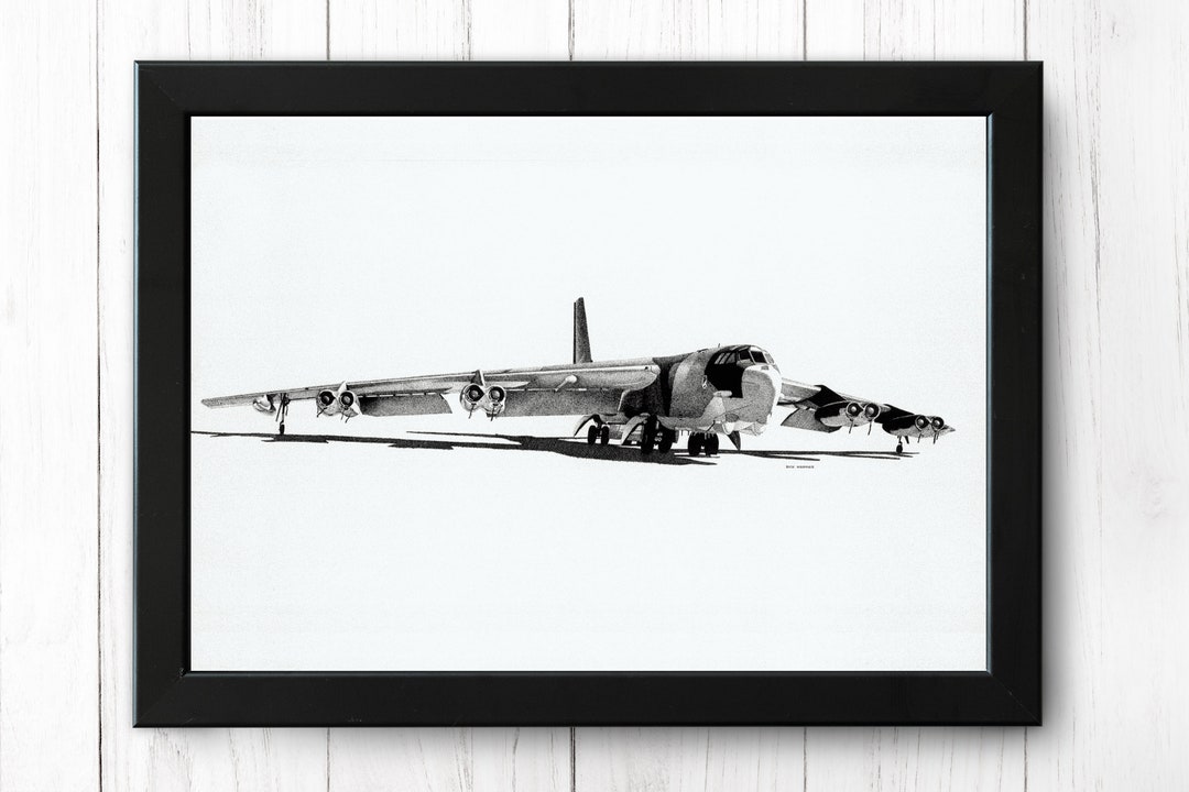 Boeing B-52 Stratofortress, Vintage Aircraft Print, A4 - Poster ...