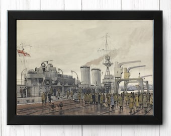 HMS Concord, Vintage Ship Print, A4 - Single Print M024 - INSTANT DOWNLOAD