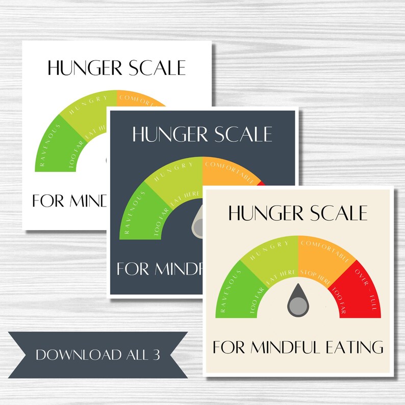 Hunger Scale for Mindful Eating Printable Download Intuitive - Etsy