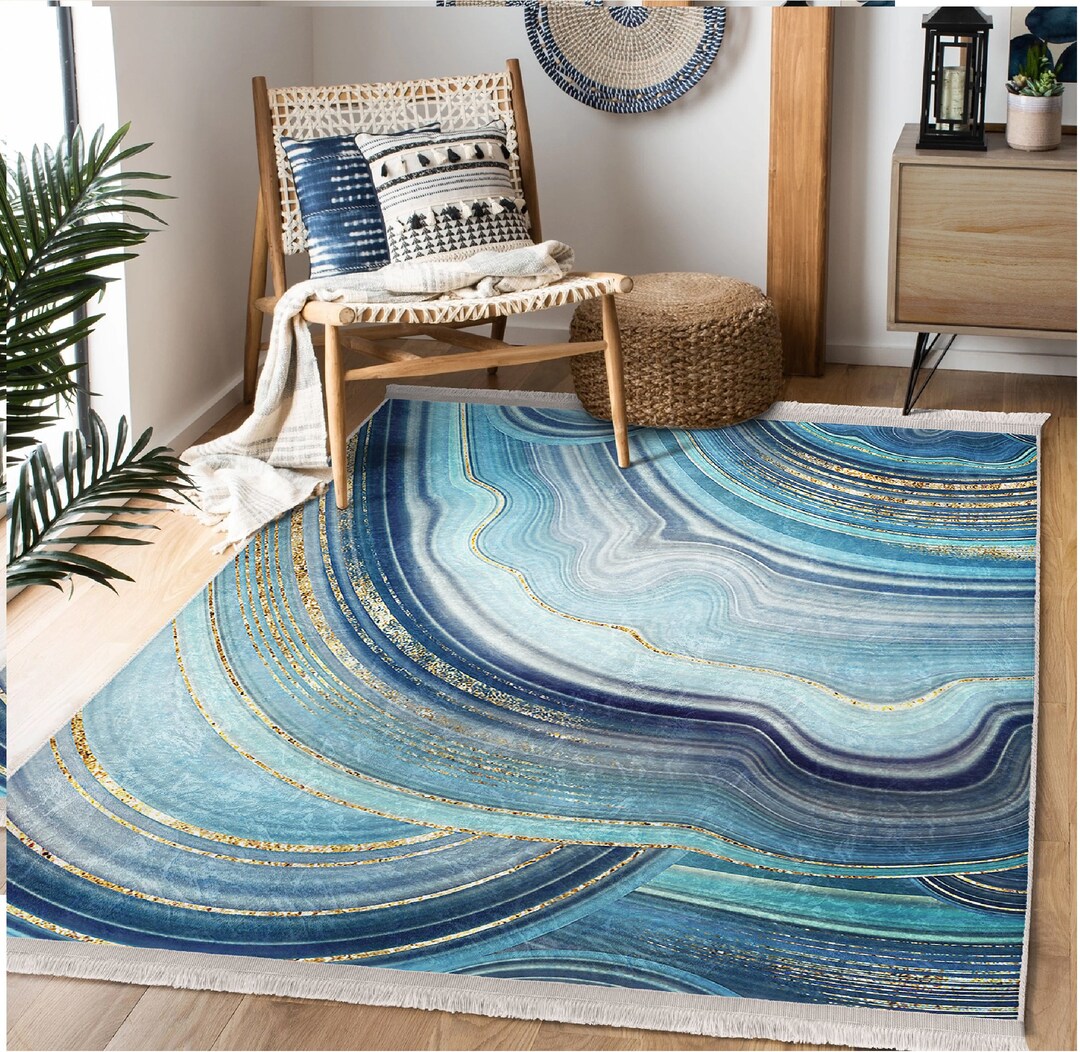 Marble Pattern Carpetmodern Design Nonslip Carpetmachine Etsy