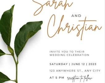 Digital Download Terracotta Wedding Invitation, Details, RSVP, Save the Date with Instructions