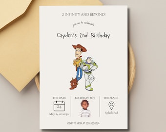 Toy Story Birthday Invitation: Two Infinity, Customizable Template (Digital Download)