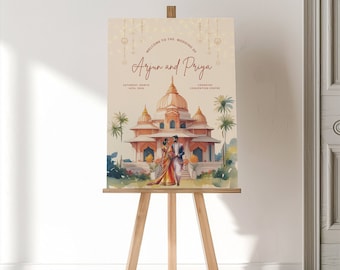 Indian Wedding Welcome Sign Template, Indian Wedding Sign, Indian Wedding Signs, Indian Wedding Decor, Wedding Sign, Wedding Welcome Signs